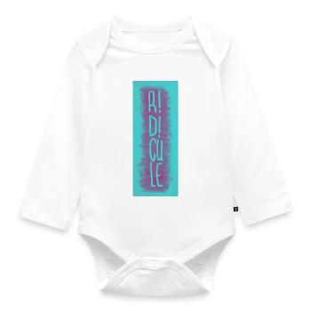 R! D!CULE (Blue & Purple) - Organic Longsleeve Baby Bodysuit - white - Front