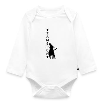 Teamsport Design Black - Baby Bio-Langarm-Body - Weiß - Vorne