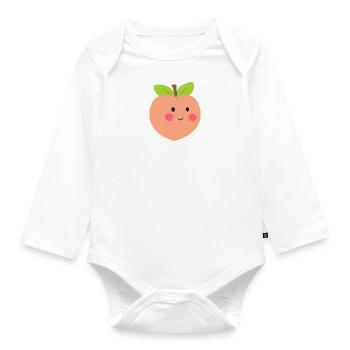 Sweet peach - Organic Longsleeve Baby Bodysuit - white - Front