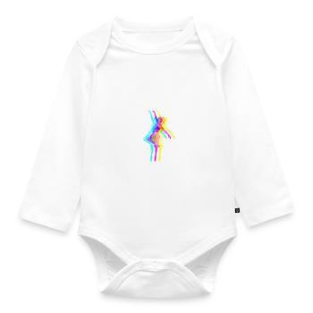 Curly Hair Tänzerin - Baby Bio-Langarm-Body - Weiß - Vorne