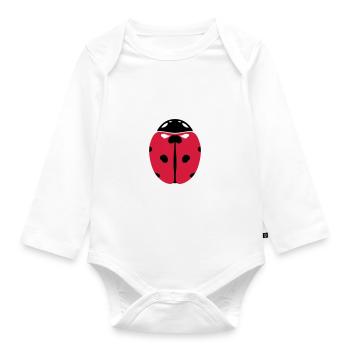 Ladybug - Organic Longsleeve Baby Bodysuit - white - Front