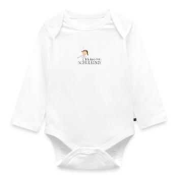 Schulkind, Schulanfang, Erste Klasse, 2025, Schule - Baby Bio-Langarm-Body - Weiß - Vorne