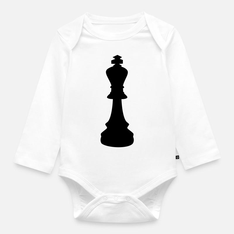 Roi d'échecs - Body Bébé bio manches longues - blanc
