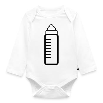 Baby bottle bottle bottles baby milk 1 c. - Organic Longsleeve Baby Bodysuit - white - Front