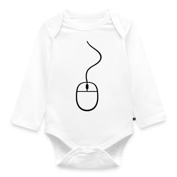 maus computer kabel steuern klicken pc rechner onl - Baby Bio-Langarm-Body - Weiß - Vorne
