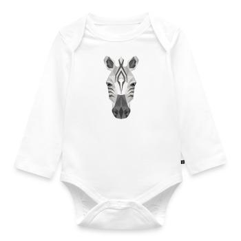 Zebra Art Cute Artsy Wild Animal Wildlife Nature - Organic Longsleeve Baby Bodysuit - white - Front