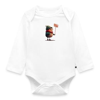 Piepmatz Crew - Baby Bio-Langarm-Body - Weiß - Vorne