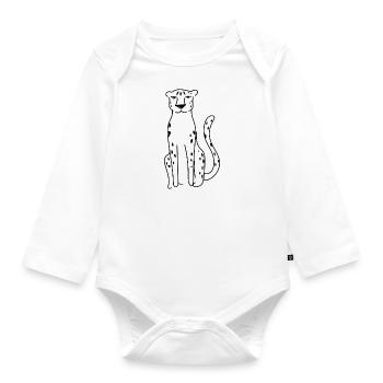 Dessin mignon de guépard, Wildcat Safari - Body Bébé bio manches longues - blanc - Devant