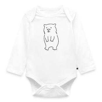 Wombat, niedliches Nagetier, Waldtier, Zeichnung - Baby Bio-Langarm-Body - Weiß - Vorne
