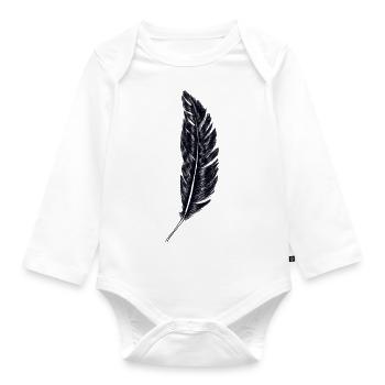Feder - Baby Bio-Langarm-Body - Weiß - Vorne