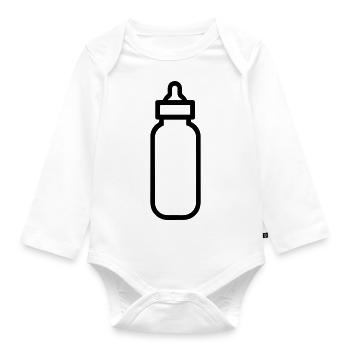 bottle - Organic Longsleeve Baby Bodysuit - white - Front
