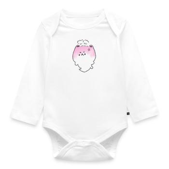 Angry Cat - Organic Longsleeve Baby Bodysuit - white - Front