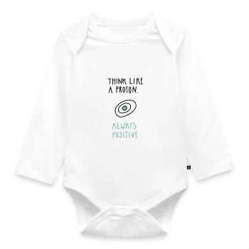 positif - Body Bébé bio manches longues - blanc - Devant