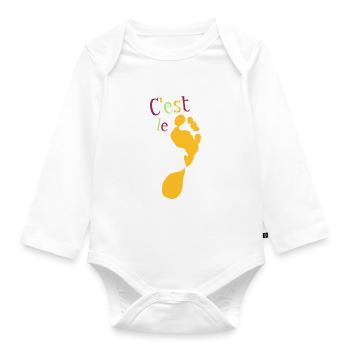 das mit dem Fuß - Baby Bio-Langarm-Body - Weiß - Vorne