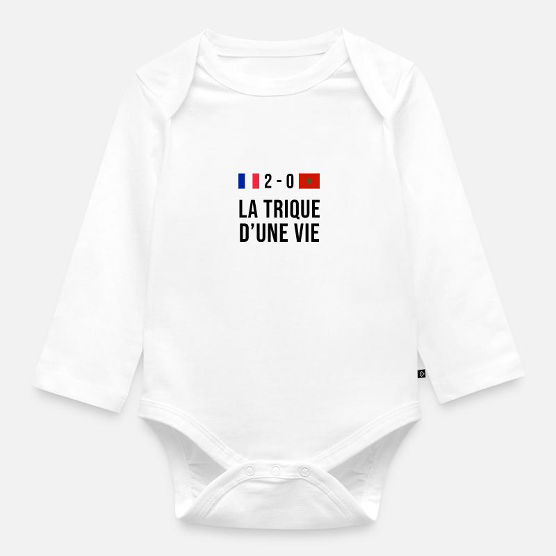 France et Maroc la trique d'une vie - Body Bébé bio manches longues - blanc