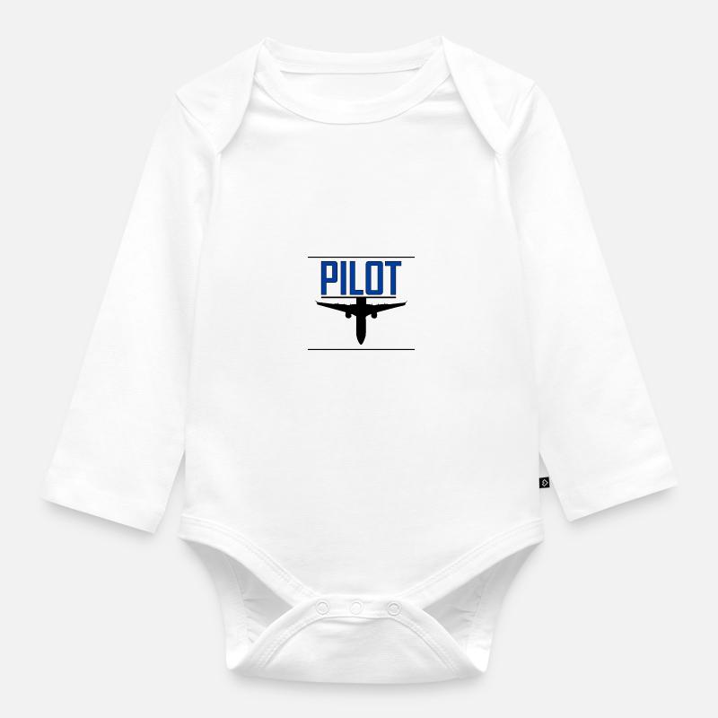 PILOTE - Body Bébé bio manches longues - blanc