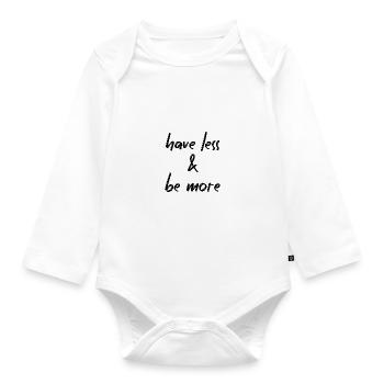 Minimalismus - Baby Bio-Langarm-Body - Weiß - Vorne