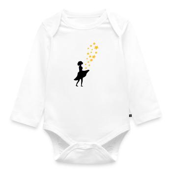 Sterne girly Magie - Baby Bio-Langarm-Body - Weiß - Vorne