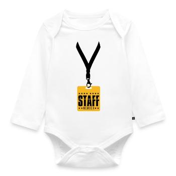 trailer badge staff member crew member mitar - Organic Longsleeve Baby Bodysuit - white - Front