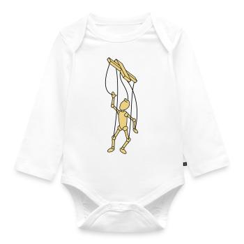 Marionette Puppet - Baby Bio-Langarm-Body - Weiß - Vorne
