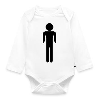 Man - Organic Longsleeve Baby Bodysuit - white - Front