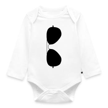 Sonnenbrille - Baby Bio-Langarm-Body - Weiß - Vorne