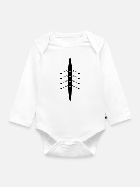 Foursome rowboat - Organic Longsleeve Baby Bodysuit - white