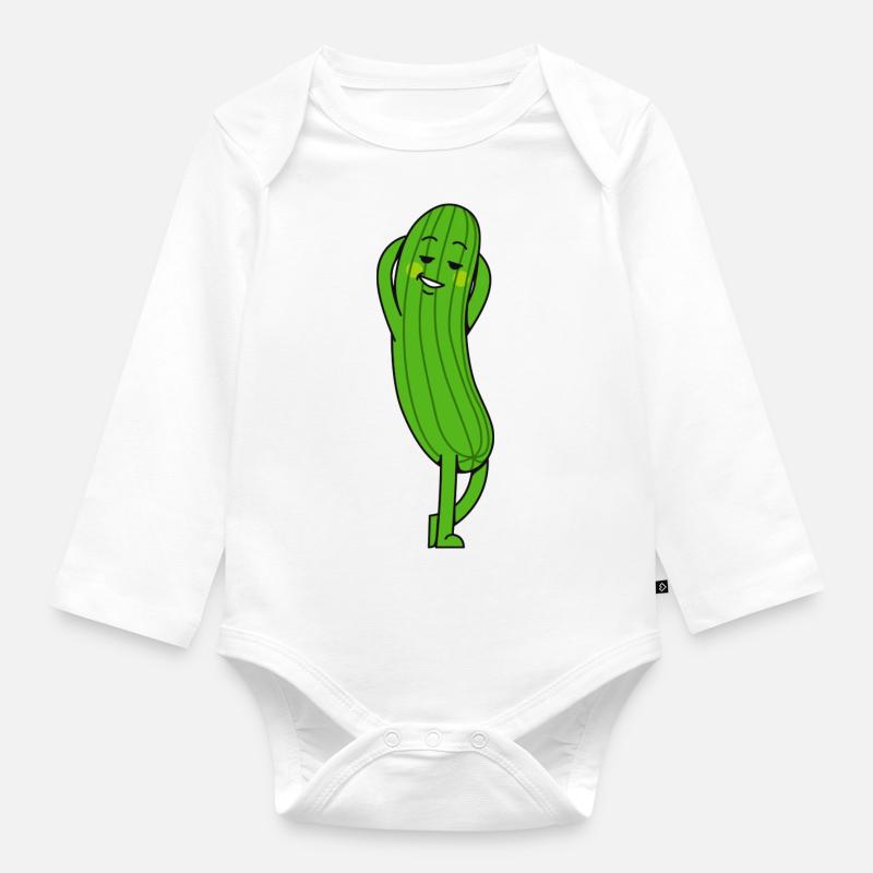 Gurke - Baby Bio-Langarm-Body - Weiß