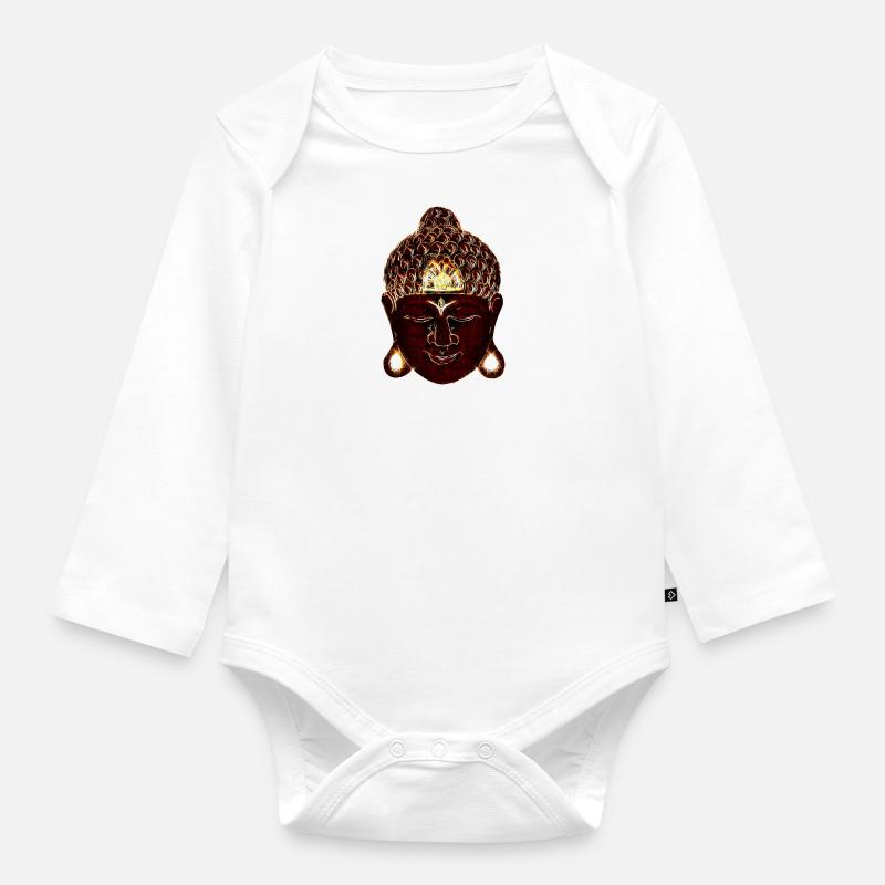 Bouddha - Body Bébé bio manches longues - blanc
