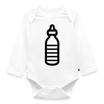 bottle - Organic Longsleeve Baby Bodysuit - white - Front