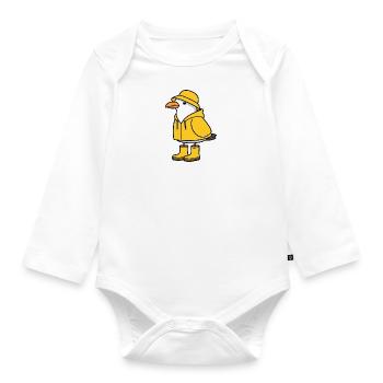 North Sea Rain Seagull Bottes en caoutchouc imperméables jaunes - Body Bébé bio manches longues - blanc - Devant