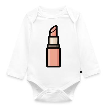 lipstick - Organic Longsleeve Baby Bodysuit - white - Front
