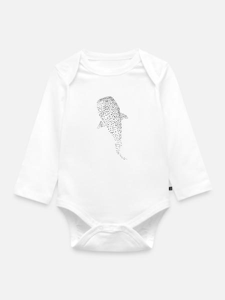 Walhai - Baby Bio-Langarm-Body - Weiß