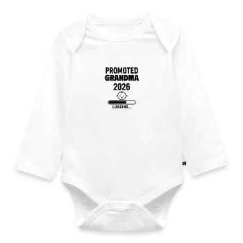Schwangerschaftsverkuendung Bald Oma 2026 - Baby Bio-Langarm-Body - Weiß - Vorne