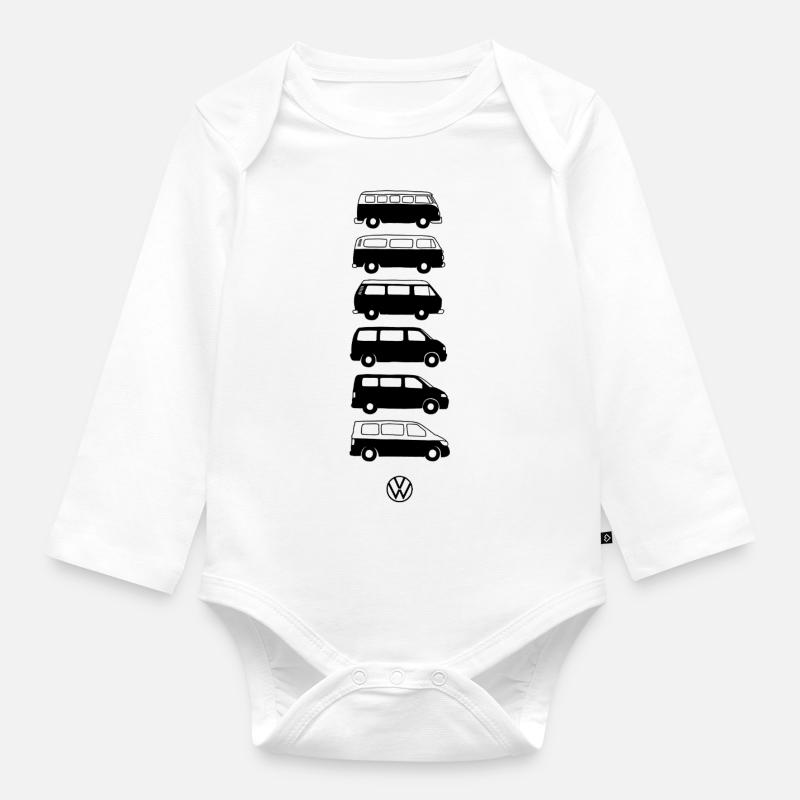 Volkswagen Verticale VW Camper Evolution Mit Logo - Baby Bio-Langarm-Body - Weiß
