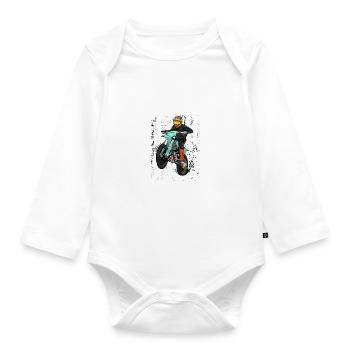 Motocross - Body Bébé bio manches longues - blanc - Devant