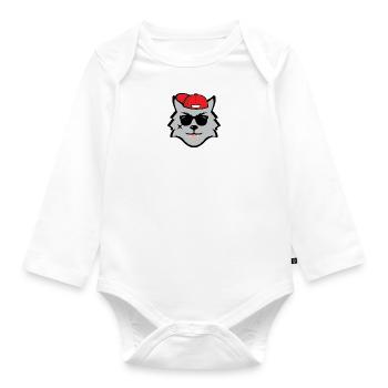 Vêtements de loup cool - Body Bébé bio manches longues - blanc - Devant