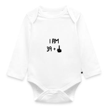 I AM 39 + 1 - Organic Longsleeve Baby Bodysuit - white - Front