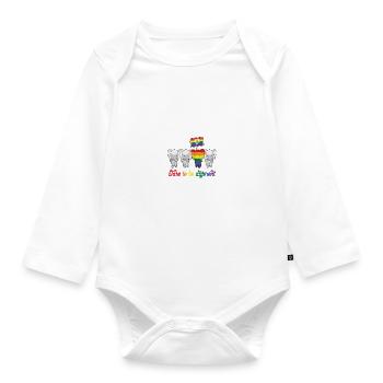 gay pride queerDare to be Different - Organic Longsleeve Baby Bodysuit - white - Front