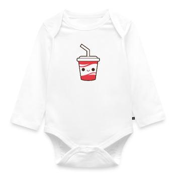 Kawaii Softdrink Cola - Baby Bio-Langarm-Body - Weiß - Vorne