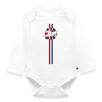SCOOT STRIPE TRACK JACKET - Organic Longsleeve Baby Bodysuit - white - Front