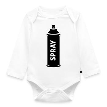 graffiti - Baby Bio-Langarm-Body - Weiß - Vorne