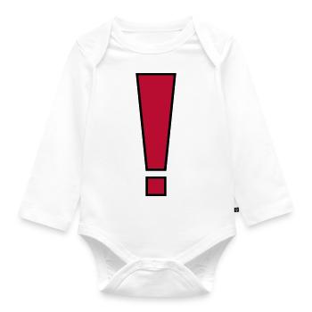 Exclamation mark - Organic Longsleeve Baby Bodysuit - white - Front