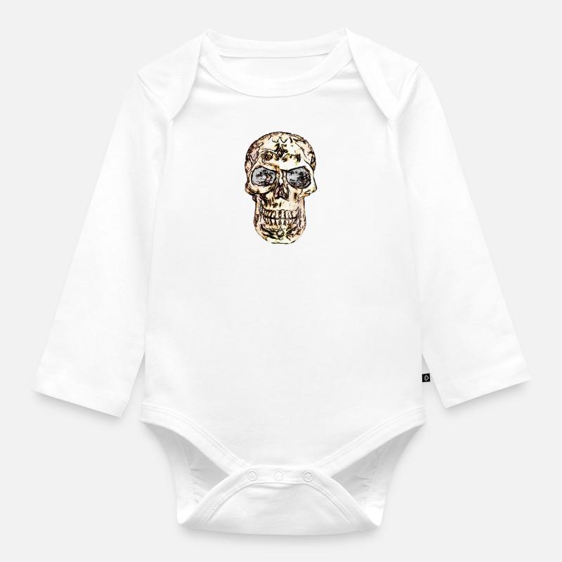 Calavera - Baby Bio-Langarm-Body - Weiß