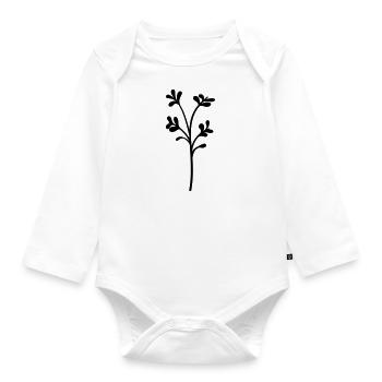 simple wildflower - Organic Longsleeve Baby Bodysuit - white - Front
