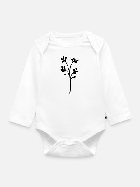 simple Wildblume - Baby Bio-Langarm-Body - Weiß