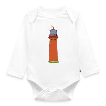 Leuchtturm Staberhuk - Baby Bio-Langarm-Body - Weiß - Vorne