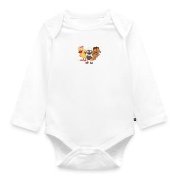 Pittiplatsch, Schnatterinchen & Moppi - Baby Bio-Langarm-Body - Weiß - Vorne