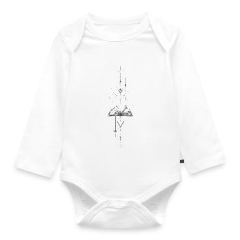 Book geometry - Organic Longsleeve Baby Bodysuit - white - Front