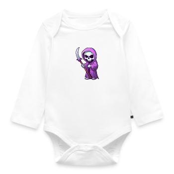 Graffiti Grim Reaper Sticker - Organic Longsleeve Baby Bodysuit - white - Front